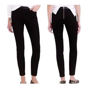 J Crew Dannie Women Black Wash Jeans Sz 00 x28 Zipper Back Denim Skinny Hi-Rise